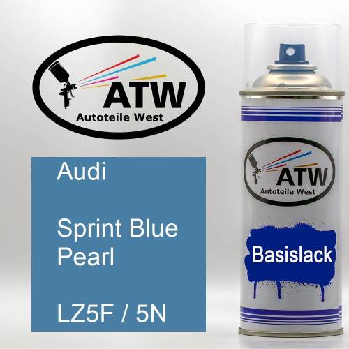 Audi, Sprint Blue Pearl, LZ5F / 5N: 400ml Sprühdose, von ATW Autoteile West.